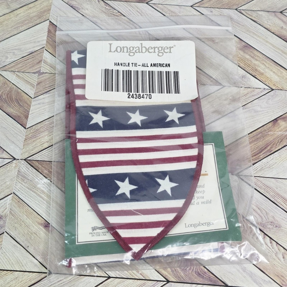 VTG Longaberger All American Stars and Stripes Large Handle Tie 2438470 NEW